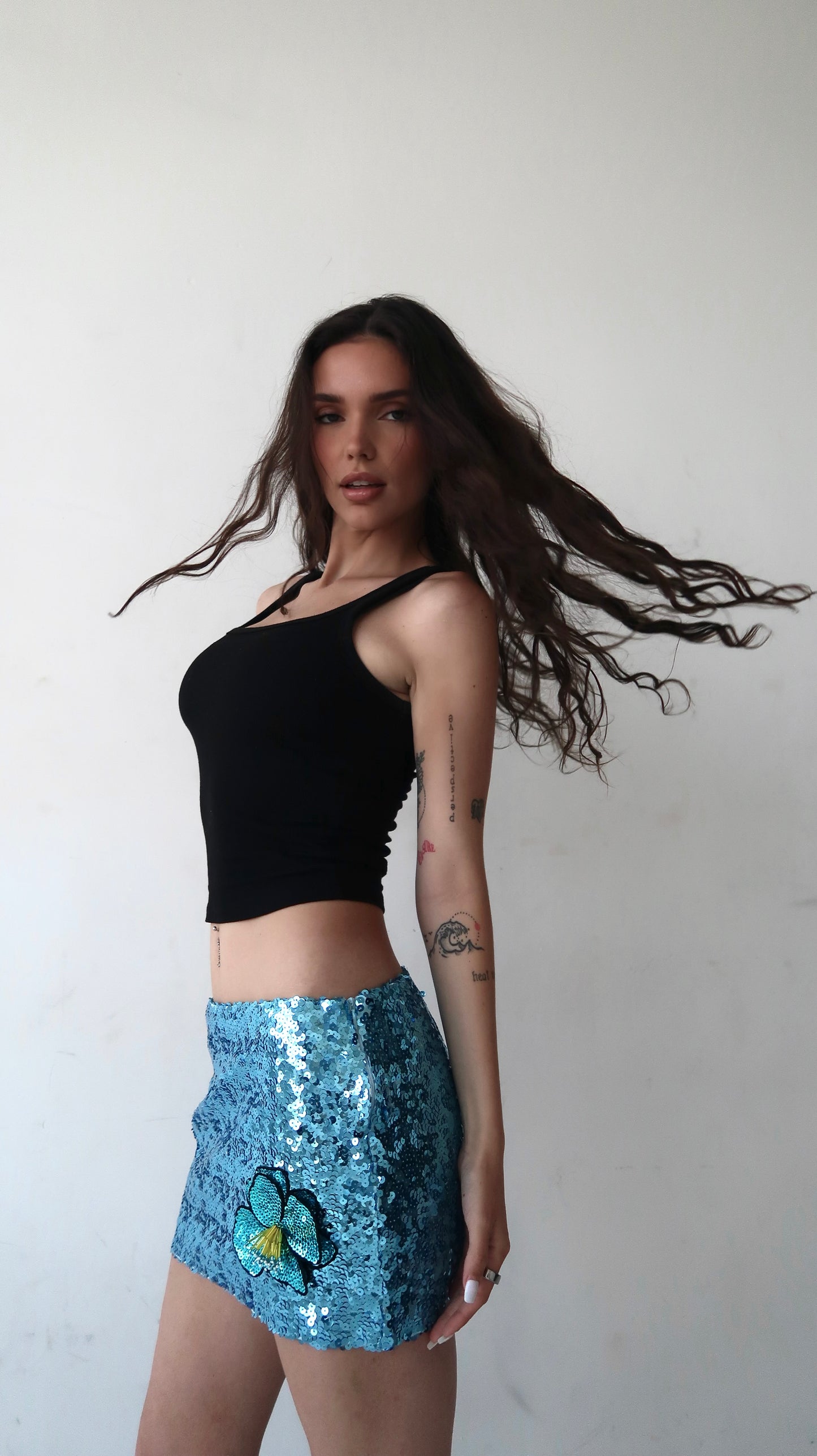 The Sequin Bloom Mini Skirt