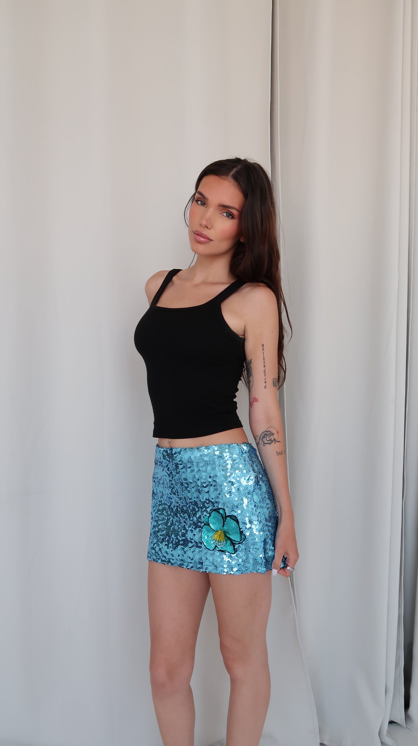 The Sequin Bloom Mini Skirt