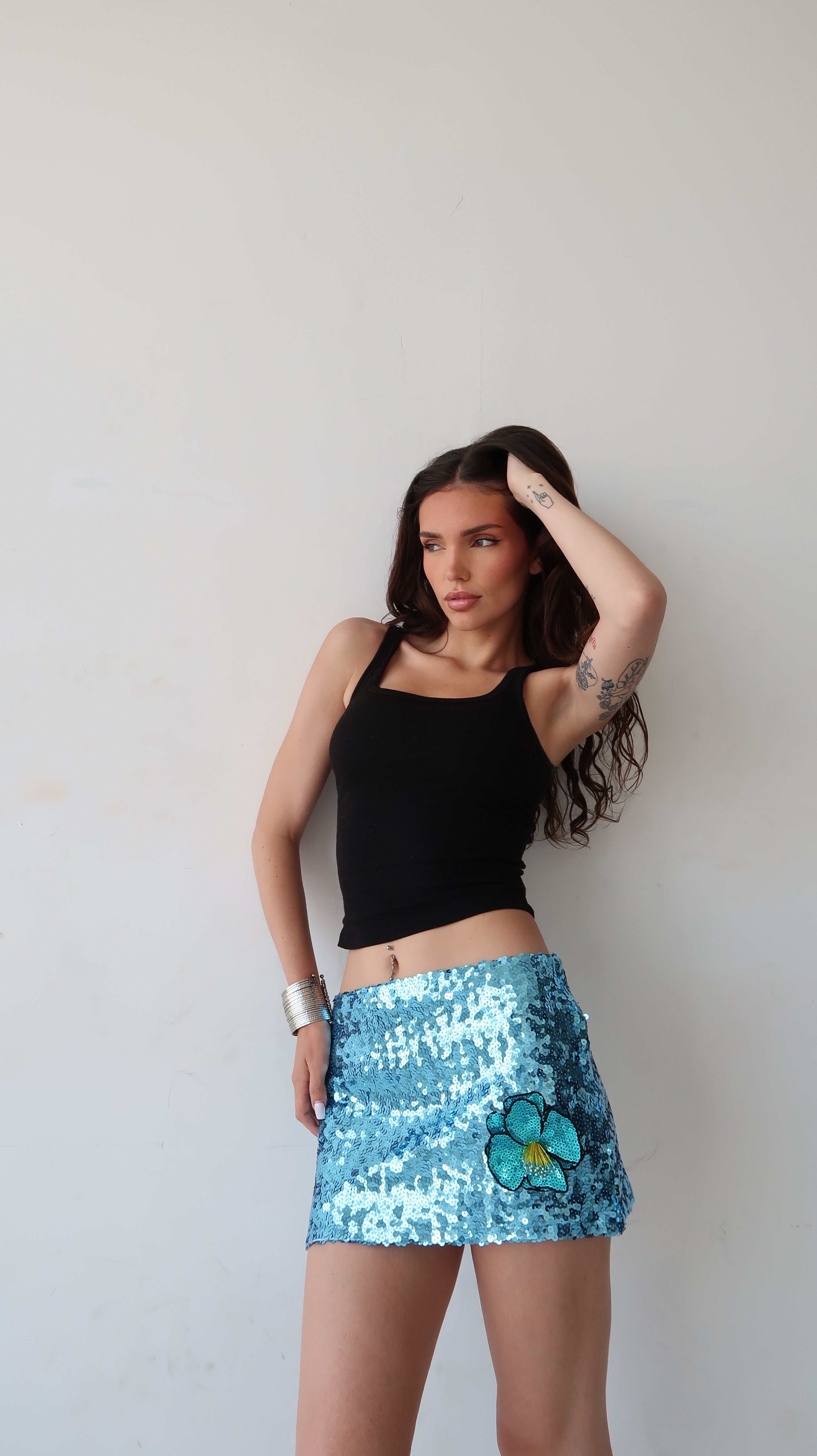 The Sequin Bloom Mini Skirt