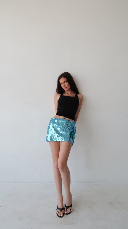 The Sequin Bloom Mini Skirt