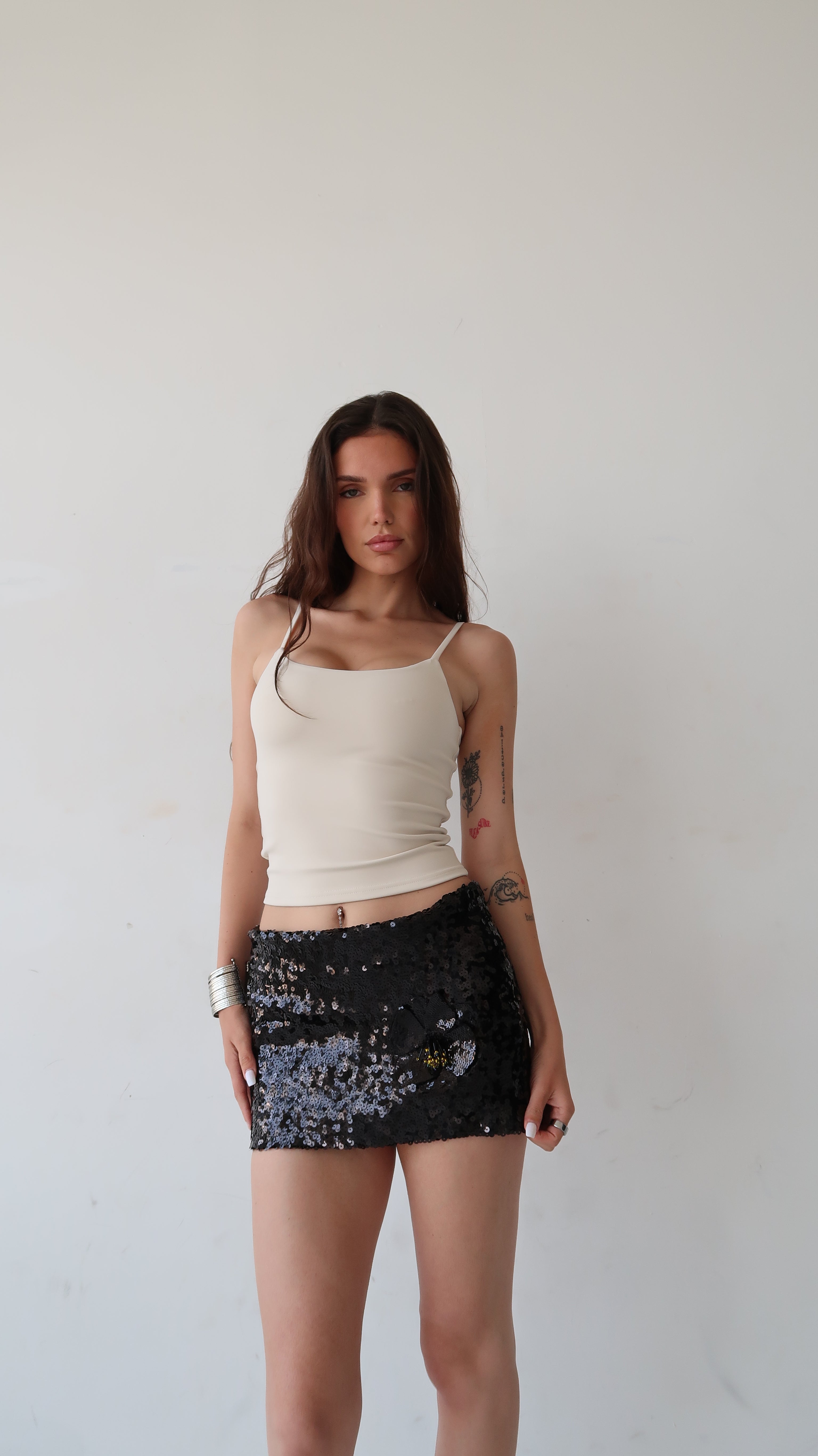 The Sequin Bloom Mini Skirt