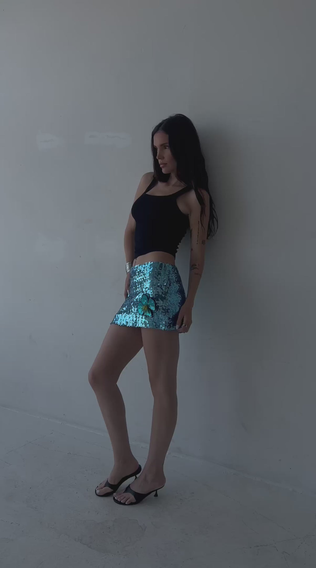 The Sequin Bloom Mini Skirt